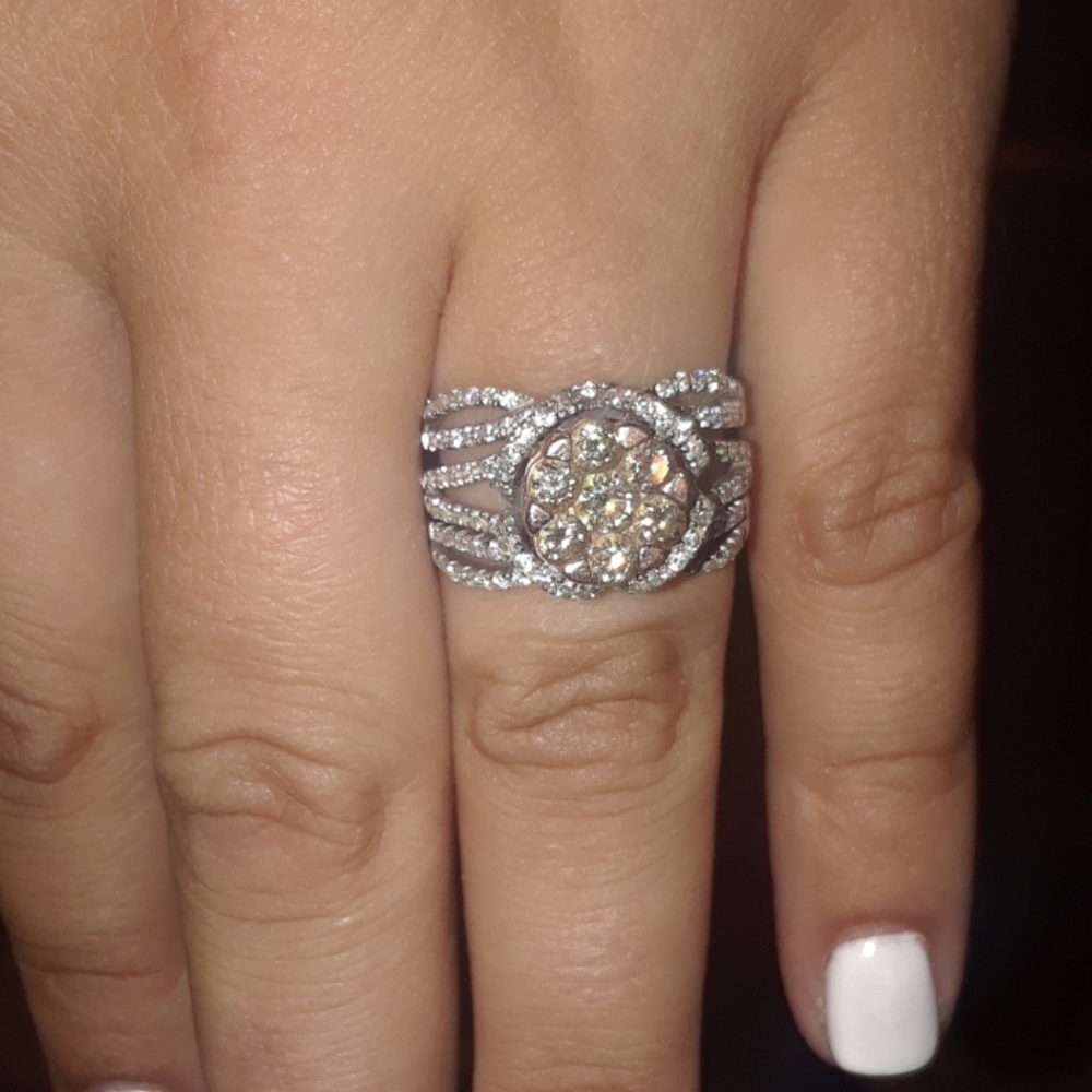 Rose gold & Champaign diamond wedding set